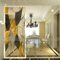 European style entrance living room screen partition Simple modern decoration Frosted glass Light luxury art craft Abstract transparent