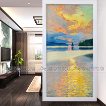 Art glass background European style porch partition living room screen frosted light transparent craft Glass fashion starry sky