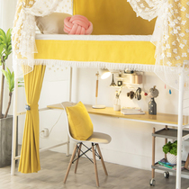 Velcro shade head student dormitory bed curtain under the curtain eyebrows home bed paste shade cloth high-grade Tassel Style