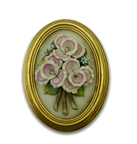 Eurostyle full handmade ceramic flower oval photo frame wall decoration Valentines Day romantic gift