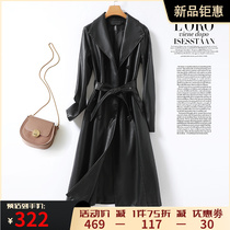 Girl in fur coat with long black cashew heining genuine leather female coat 2022 spring autumn new temperament wind clothing sheep leather