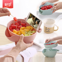 Double-layer melon dish dry fruit plate Home Living Hall Plastic Creative Office Fruit Disk Asphalt Fruit Box