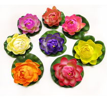 10cm ½ open fish tank decoration simulation lotus pool decoration lotus sleeping lotus plastic lotus swing piece for Buddha