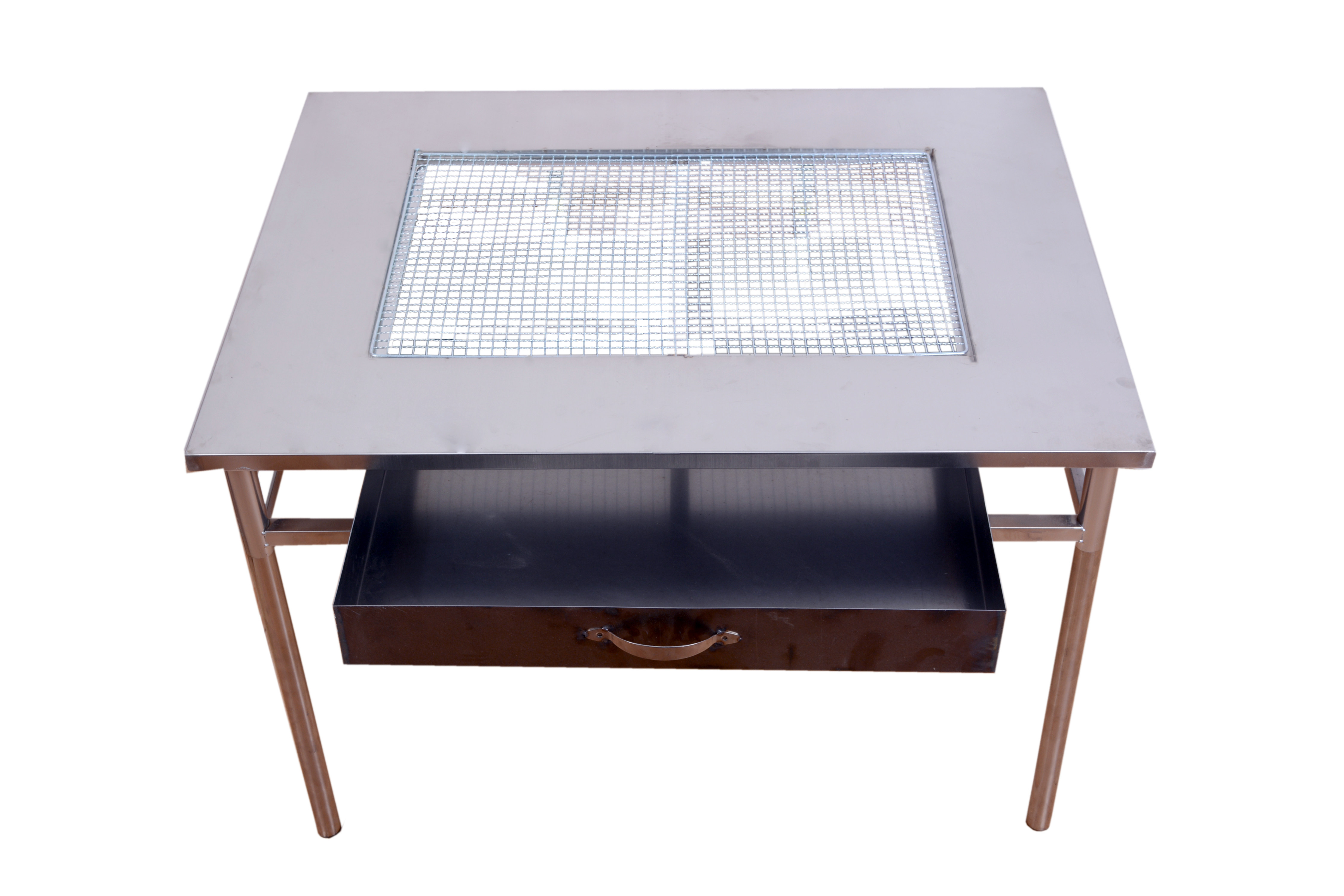 长方形自助户外折叠木炭有烟 不锈钢烧烤架 桌子烤炉 夜市商家用_7折