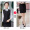 Women's two-piece black vest+suit skirt