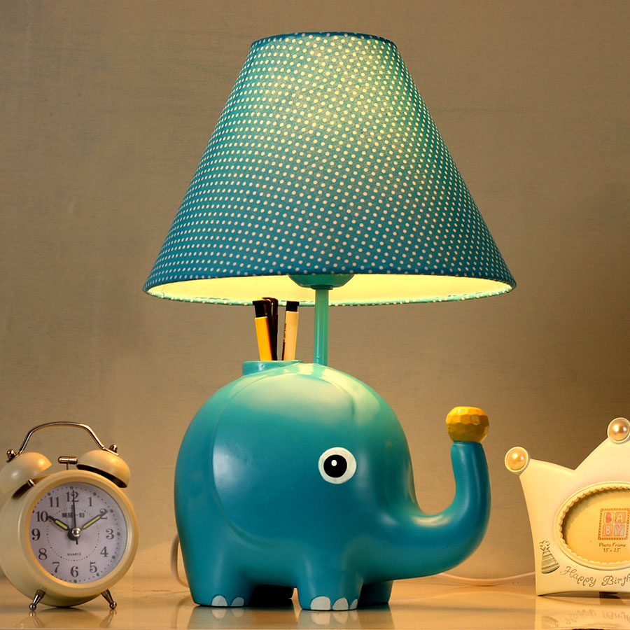儿童房台灯卡通可爱大象创意时尚儿童卧室床头台灯书房台灯可调光