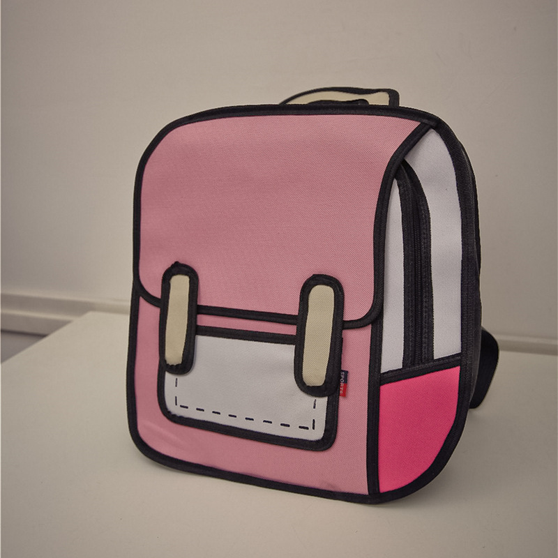 林妙妙同款书包双肩包3D二次元中学生漫画背包动漫书包school bag (1627207:3232480:Color classification:Pink)