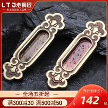 Old Coppersmith all copper sliding door handle European antique push pull door handle all copper sliding door glass door handle