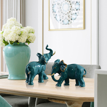 Ceramic elephant ornaments Zhaocai Town House Auspicious Feng Shui Elephant Living Room Home Decoration Office Creative Decoration