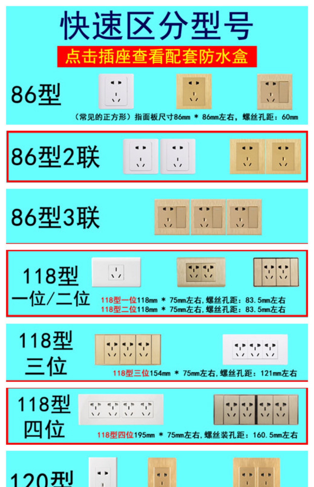 大号透明118型四位开关插座防水盒保护罩盖塑料防溅盒卫生间厨房