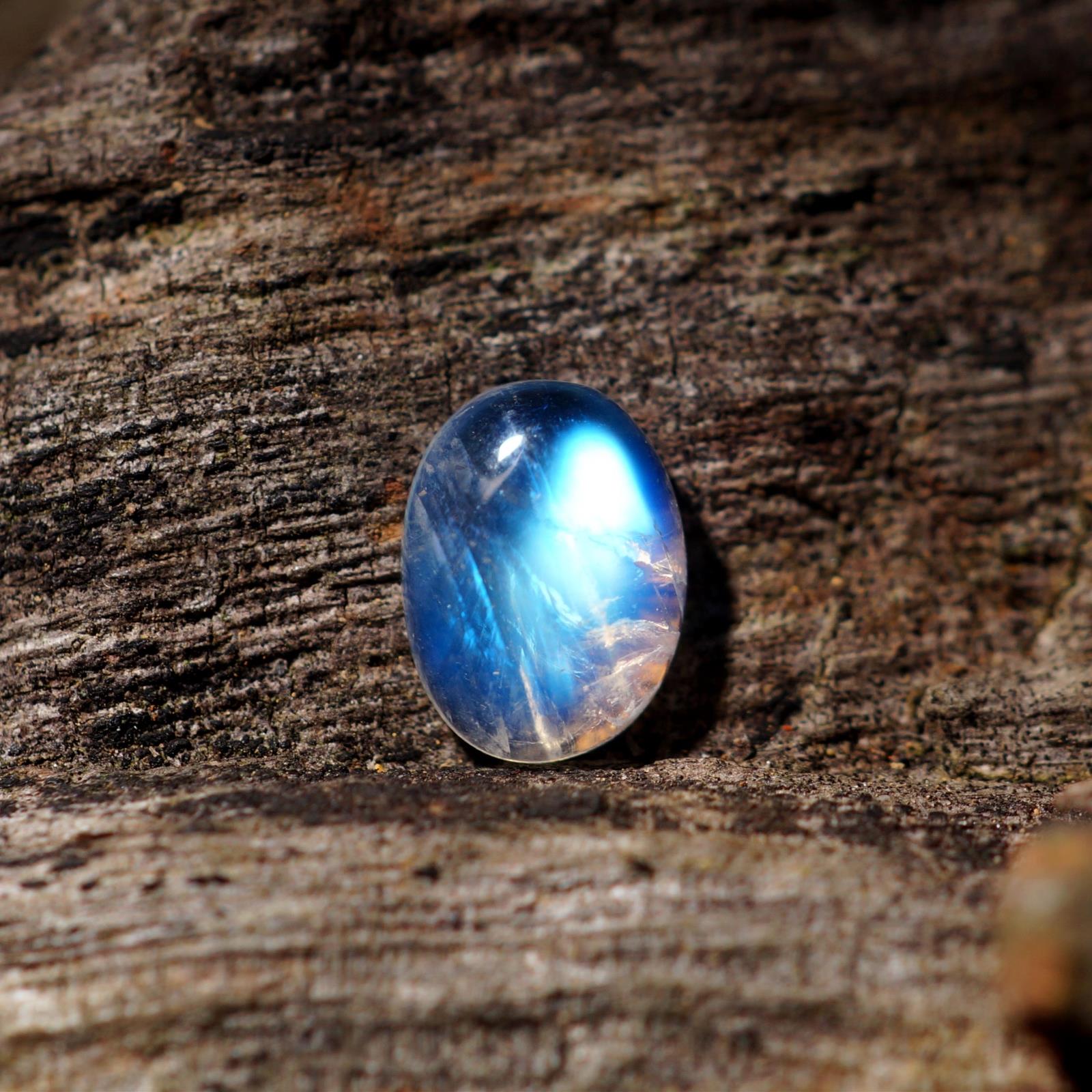 水玉冰魄 天然月光石月长石戒指戒面 蓝月光石戒面 蓝光一物一图