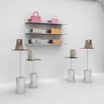 Stainless Steel Garment Shop Display Rack Floor Silver Shoe Cabinet Storage Rack Bag Shelf Shoe Rack Multi-Layer Creative Trapezoid