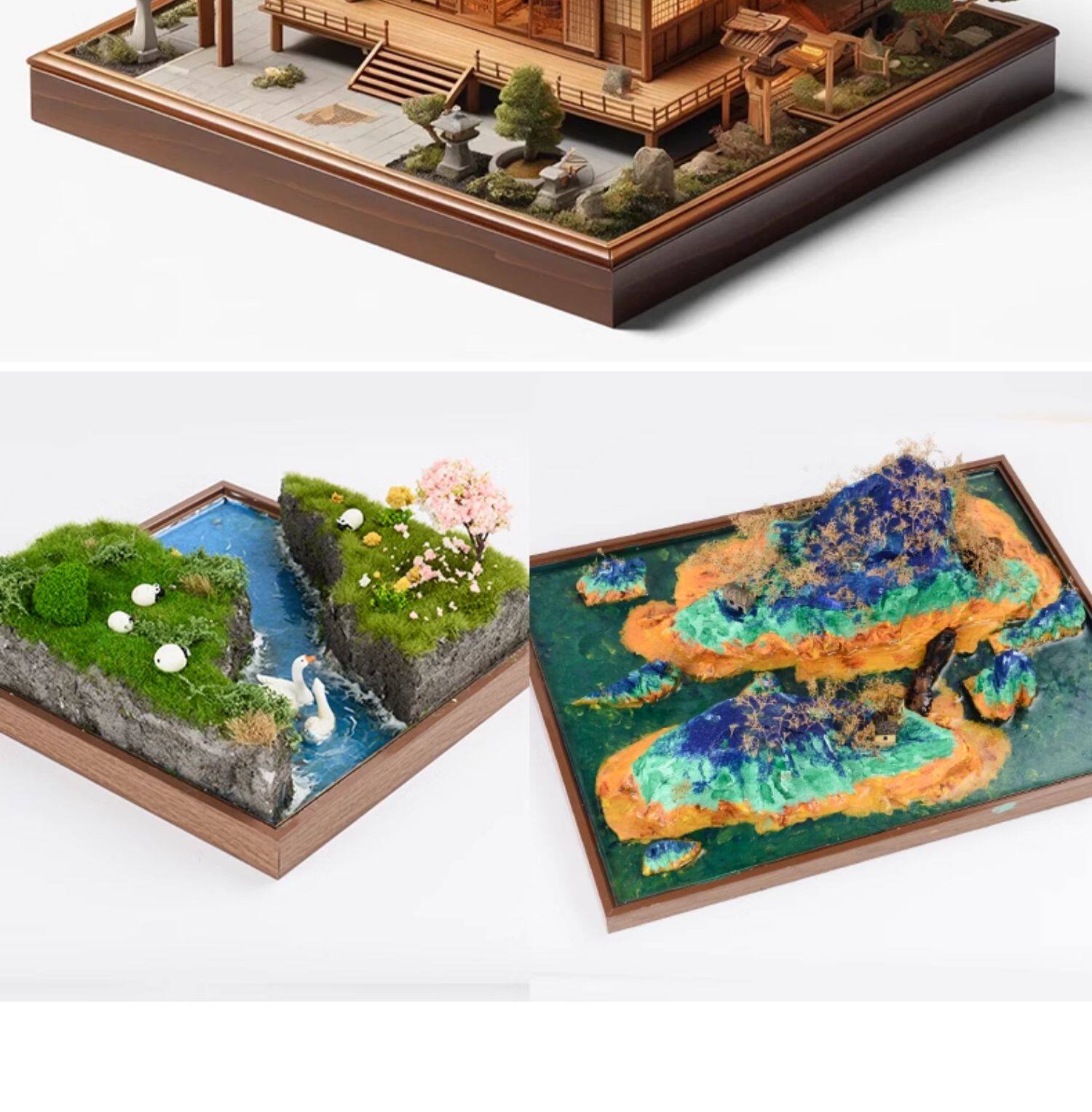 军事高达沙盘模型材料木质底座地台diy建筑微景观制作手办展示台