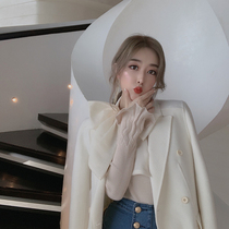 ByYou winter flared sleeve slim-fit sweater womens inner 2019 new design bow bottoming shirt