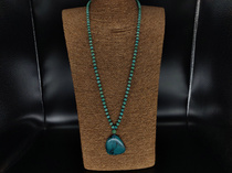 Original mine high porcelain turquoise pendant Tibetan area Pearl Hunter Himalayan culture weight 35 5 grams