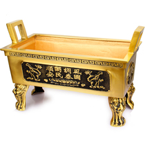 Copper wind and rain Guotai Minan ornaments square incense burner Copper Square tripod ornaments copper tripod ornaments