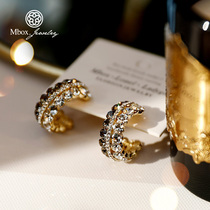 Mbox2021 New Tide earrings female niche design advanced sense temperament light luxury earrings retro ring ear ornaments