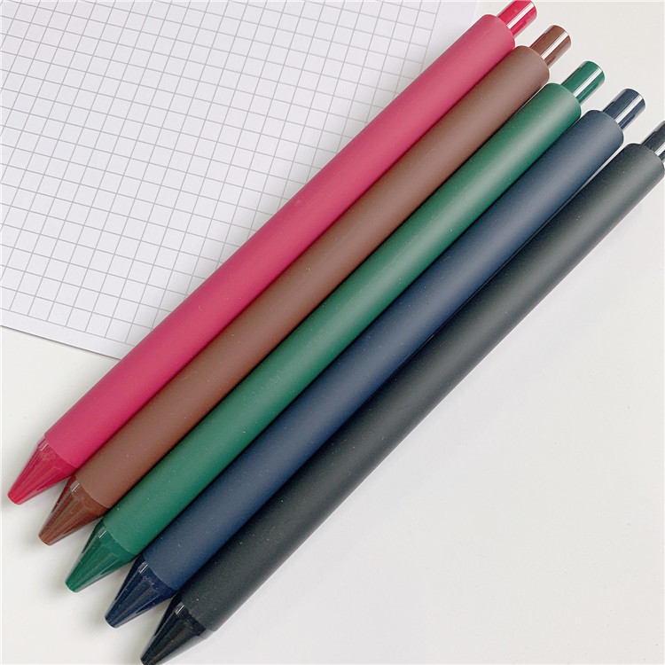 手帐专用笔书源简约复古色按动式糖果色学生用中性笔文具彩色