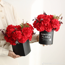 Valentines Day small flower bucket love heart-shaped flower box eternal flower box round Christmas gift candy box small hug bucket