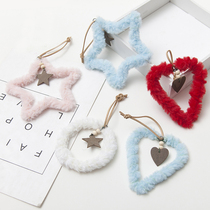 Christmas tree ornaments love plush pendant accessories Christmas wreath wreath with packaging materials