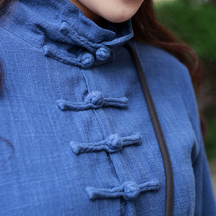 民族风服饰春秋文艺布衣复古女装棉麻手工盘扣长袖t恤衬衣修身潮