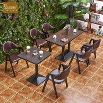 Mala Tang Noodle Restaurant Snack Bar Table and Chair Fast Food Restaurant Restaurant Pub Qing Bar Iron Art Food Street Hall Table and Chair Combination