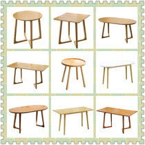 Milk tea shop table coffee square solid wood small round table negotiation rectangular office oval coffee table dining table and chair commercial