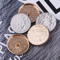 Metal button round top womens sweater Joker button high waist pants trench coat cashmere coat button