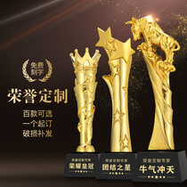 Resin trophy custom custom-made thumb five-pointed star creative chef annual award prize production lettering metal