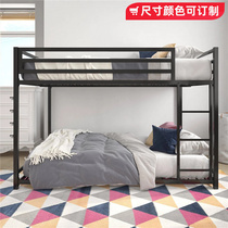Two - storey high - low bed bed children with adult adult solid wood 1 8 m 2 multi - functional iron frame two - storey high - and - low bed