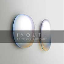 IYOUTH Italy imported GLAS ITALIA rainbow shimmer transparent glass wall-mounted bathroom round mirror