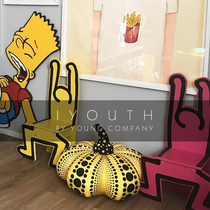 IYOUTHKeith Haring Graffiti art Fashion Modern Decorative Solid wood Backrest Childrens Chair
