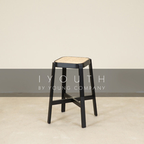 IYOUTH Imports Korea Art and art Brief about Nordic Pole Brief natural vine-made solid wood casual chair high-footed stool