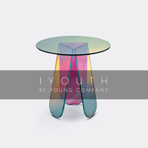 IYOUTH Italy imported GLAS ITALIA rainbow shimmer transparent glass coffee table side coffee table