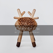 IYOUTH Nordic Danish brand EO animal Sheep deer fur wooden childrens baby dining chair stool