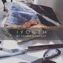 IYOUTH agent American ANNA NEW YORK natural agate Crystal 24k gold-plated silver ornaments tray