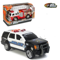 Road Thunderbolt childrens ladder Fire truck toy large police car Electric music sound and light Boy toy helicopter