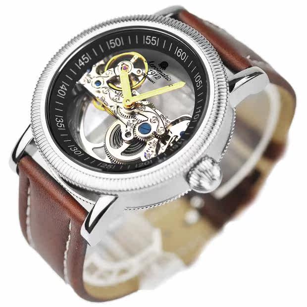 日本代购 aeromatic1912 德国品牌 透底表盘 自动机械 男士手表