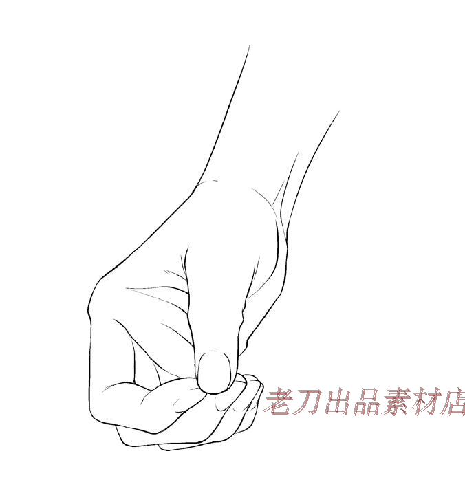 210张多角度透视手的动作姿态线稿集绘画临摹练习漫画手绘素材