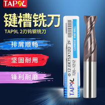 Jiuli tool 2-blade keyway milling cutter TAP9L milling cutter tungsten steel alloy flat bottom 1MM to 12MM tungsten steel knife alloy