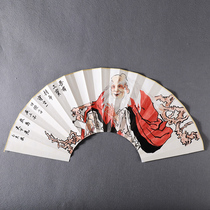 Fan Su Gong 10 inch ultra-thin 15 square calligraphy hand-painted gifts gongpen landscape characters flowers and birds Chinese wind folding fan