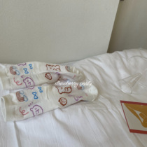Rainbow Bear Bear Rabbit graffiti Silo Socks Spring Summer Cute Teenage Girl Socks Schoolgirl Cotton Socks 3 pieces