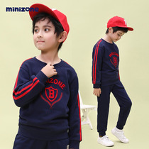 Childrens sweaters Spring and Autumn Girls casual spring clothes Boys sports clothes Pullover Baby cotton clothes Childrens clothes plus velvet tops