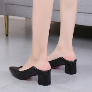 Office pointed work shoes thin heel super fiber women’s shoes lazy shoes