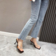 666-91 2022 summer, the new instagrammers with narrow band square head, rhinestones, clipped toes, high-heeled slippers, thin heels, women's sandals, large size