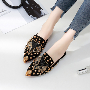 Summer willow nail fashion water diamond fox head with fashionable high quality women’s slippers