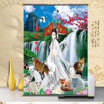 Fox Fairy painting Landscape painting Fox Fairy statue Qingqiu White Fox Nine-tailed Fox Fairy White Fox Fairy Hujia Female handsome Dixiantang single print