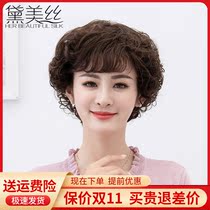 Wiggirl short hair short curly hair full of medium and long curly hair middle old mother really hair full set woman natural reality