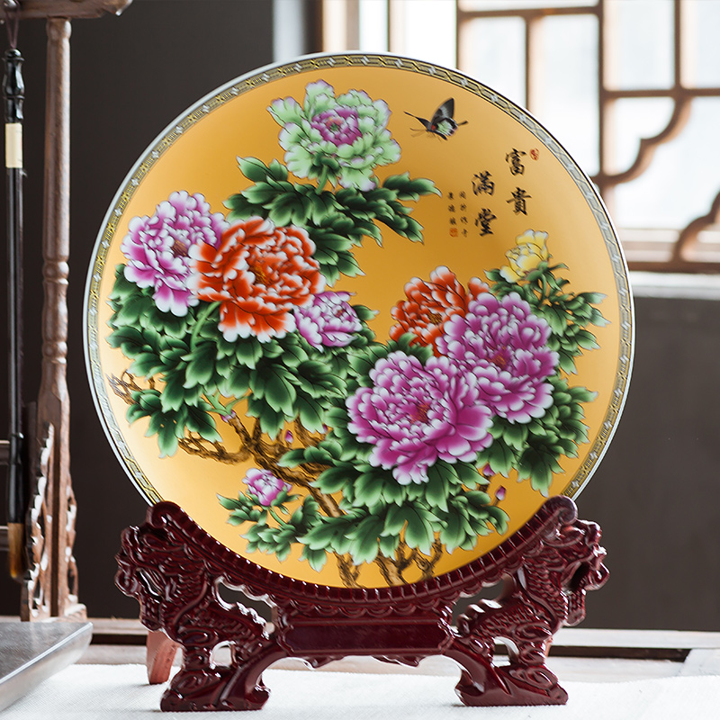 Chinese jingdezhen ceramics with a silver spoon in its ehrs expressions using the and decorative hanging dish sit home wine rich ancient frame handicraft furnishing articles