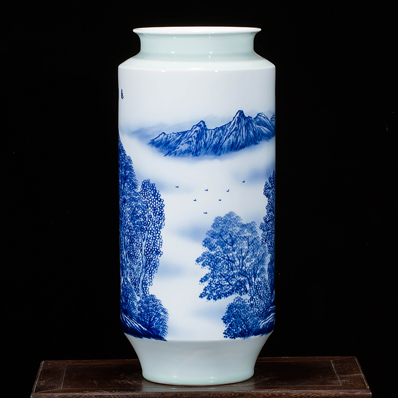 Jingdezhen ceramics landscape hand - made vases, flower arranging furnishing articles study of new Chinese style household act the role ofing is tasted sitting room a gift